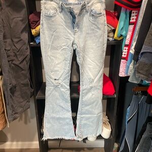 Distressed Light Blue Jeans